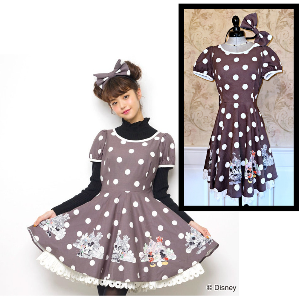 Secret Honey Disney Ribbon Dot Dress Minnie Mouse Lolita J Fashion Kawaii Japan